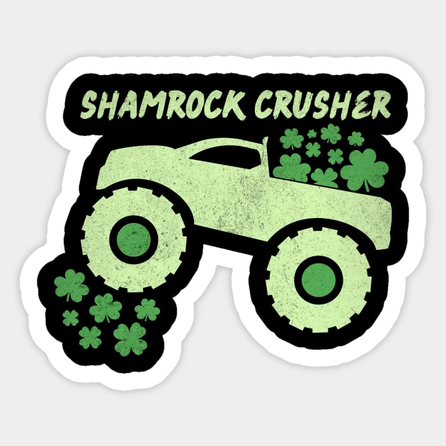 Shamrock Crusher St Patrick's Day Monster Truck Lover Sticker by The WYLD Tribe